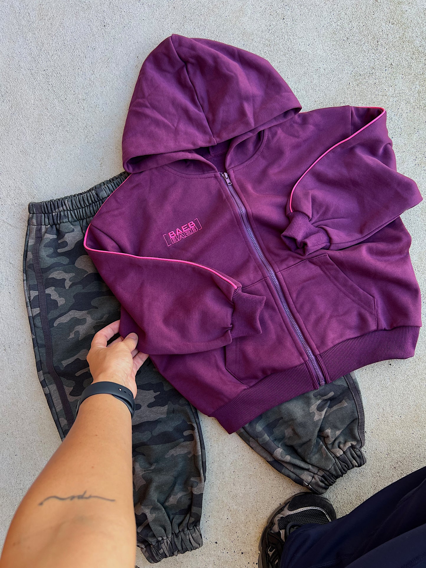 SAMPLE: Plum Fleece Zip Hoodie