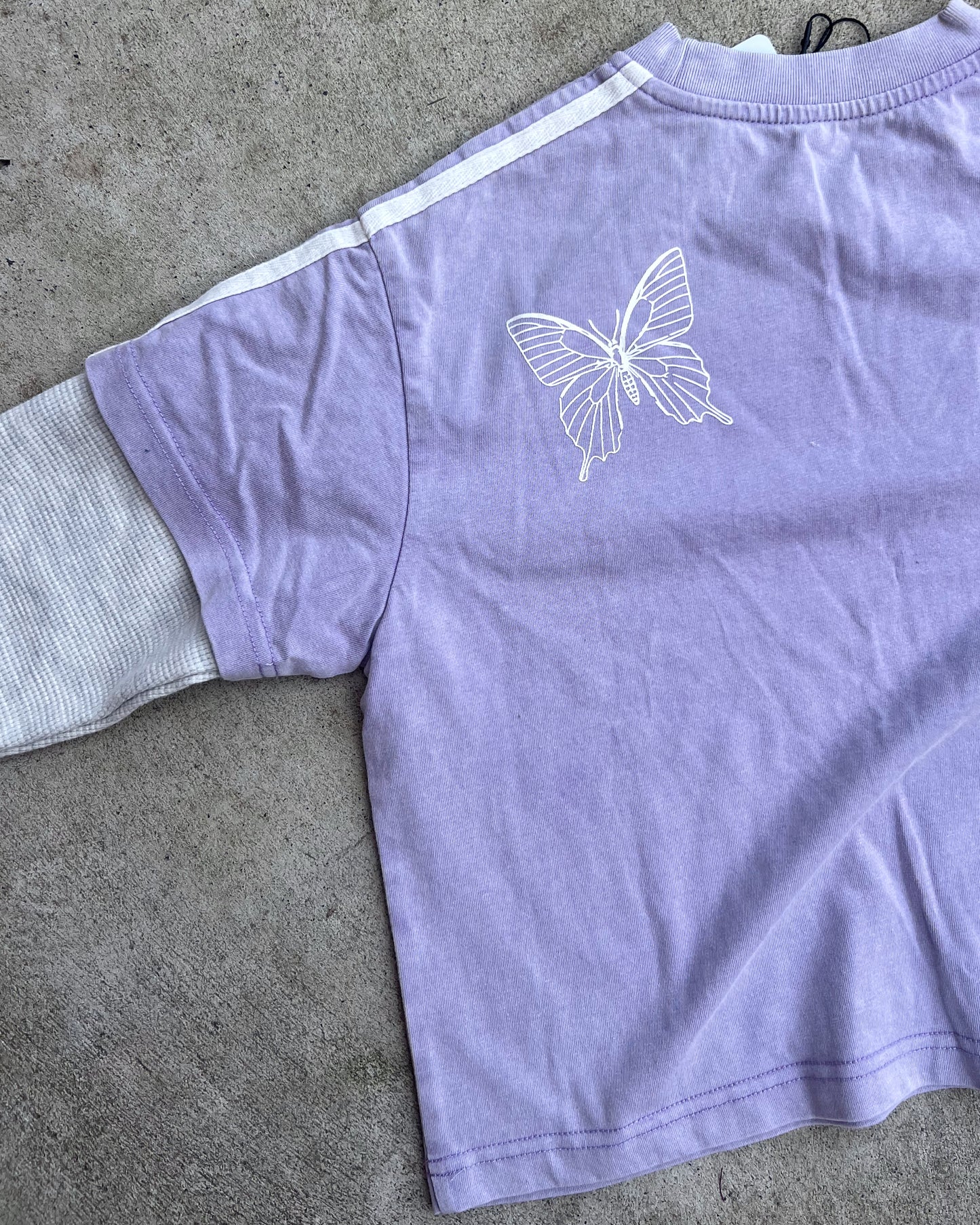 SAMPLE: Washed Lilac Double Layer Long Sleeve Tee