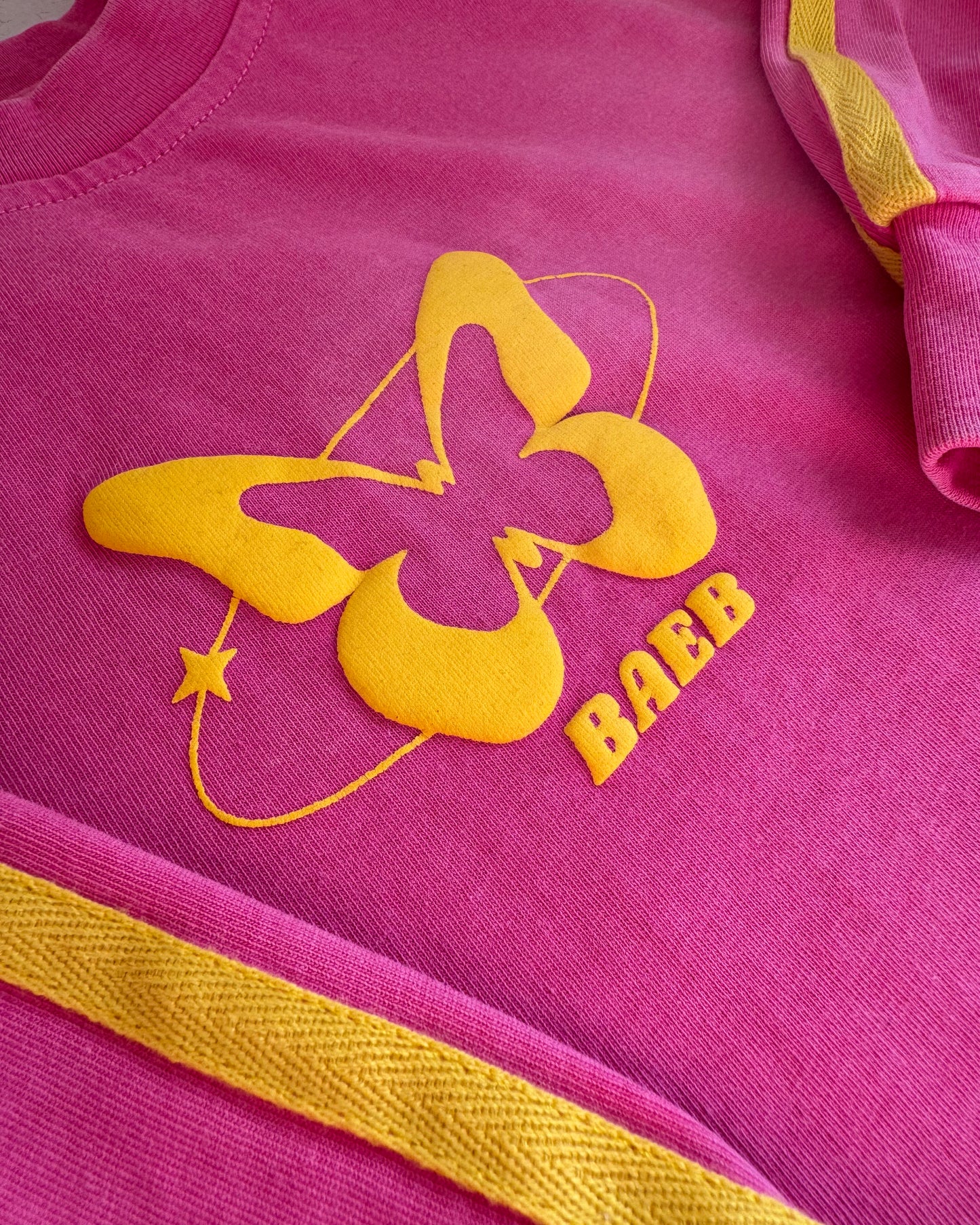 Signature Long Sleeve Tee - Washed Fuchsia & Yellow