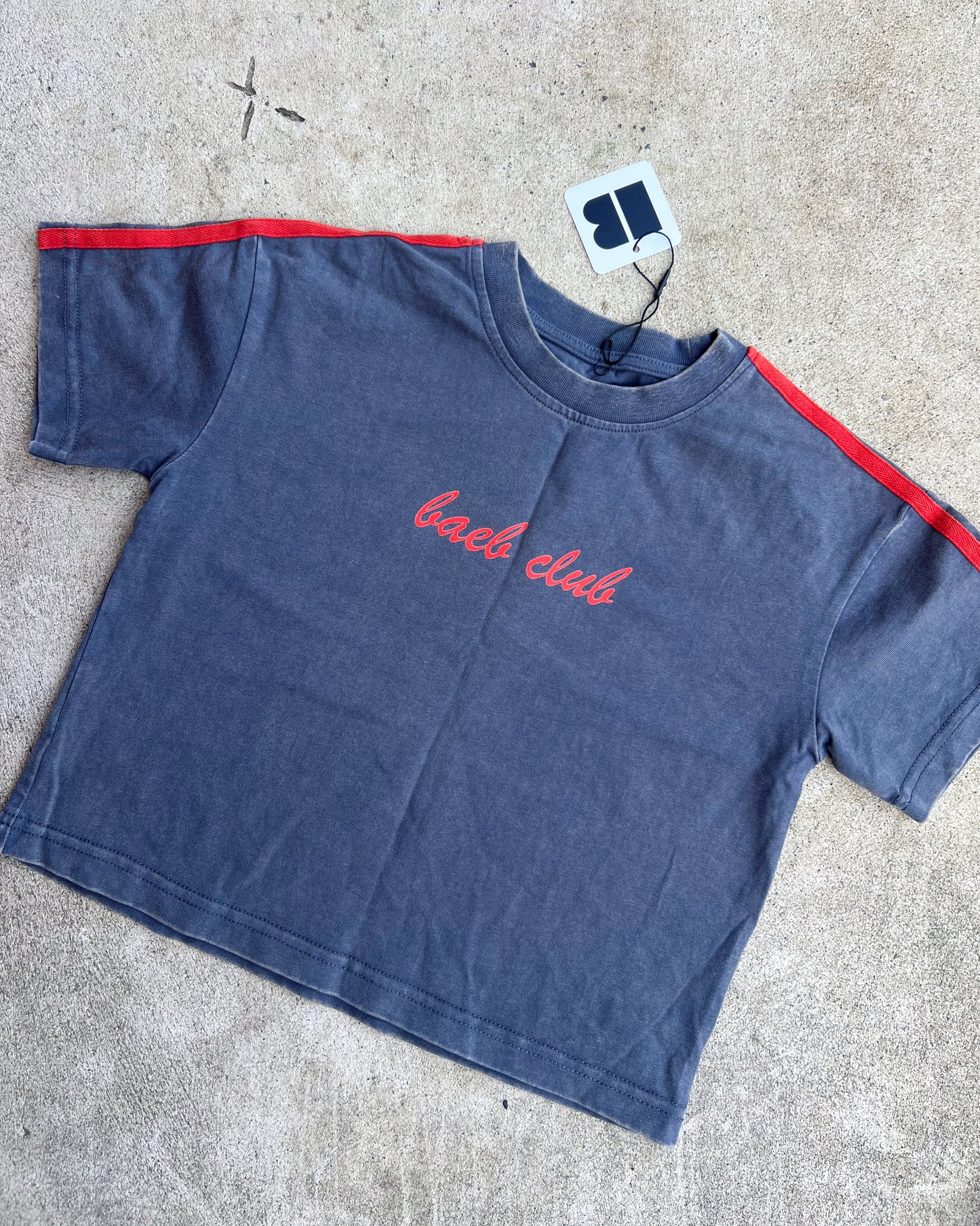 SAMPLE: Rose Tee Washed Grey/Red
