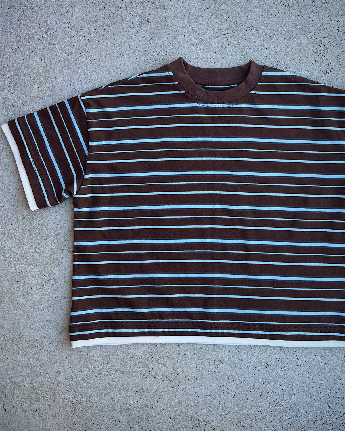 The Everyday Tee ★ Brown/Blue Stripe (Pre-Order)