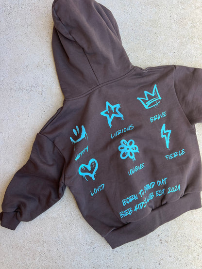 SAMPLE - Zip Hoodie (choc/blue)