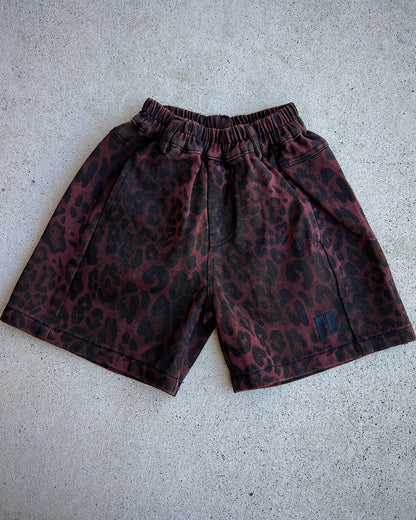 Leopard Jorts ★ Cherry (Pre-Order)