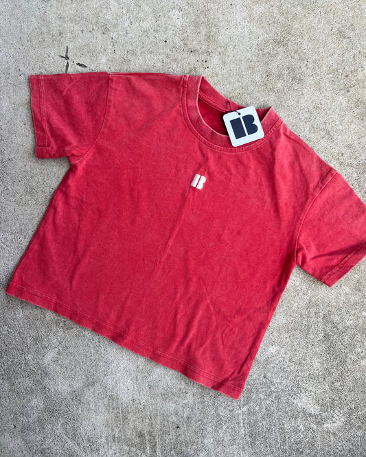 SAMPLE: Washed Red Tee with Embroidery