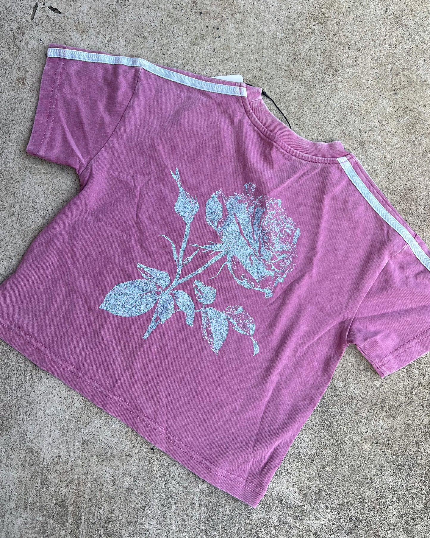 SAMPLE: Rose Tee Washed Dusty Rose/Ice Blue
