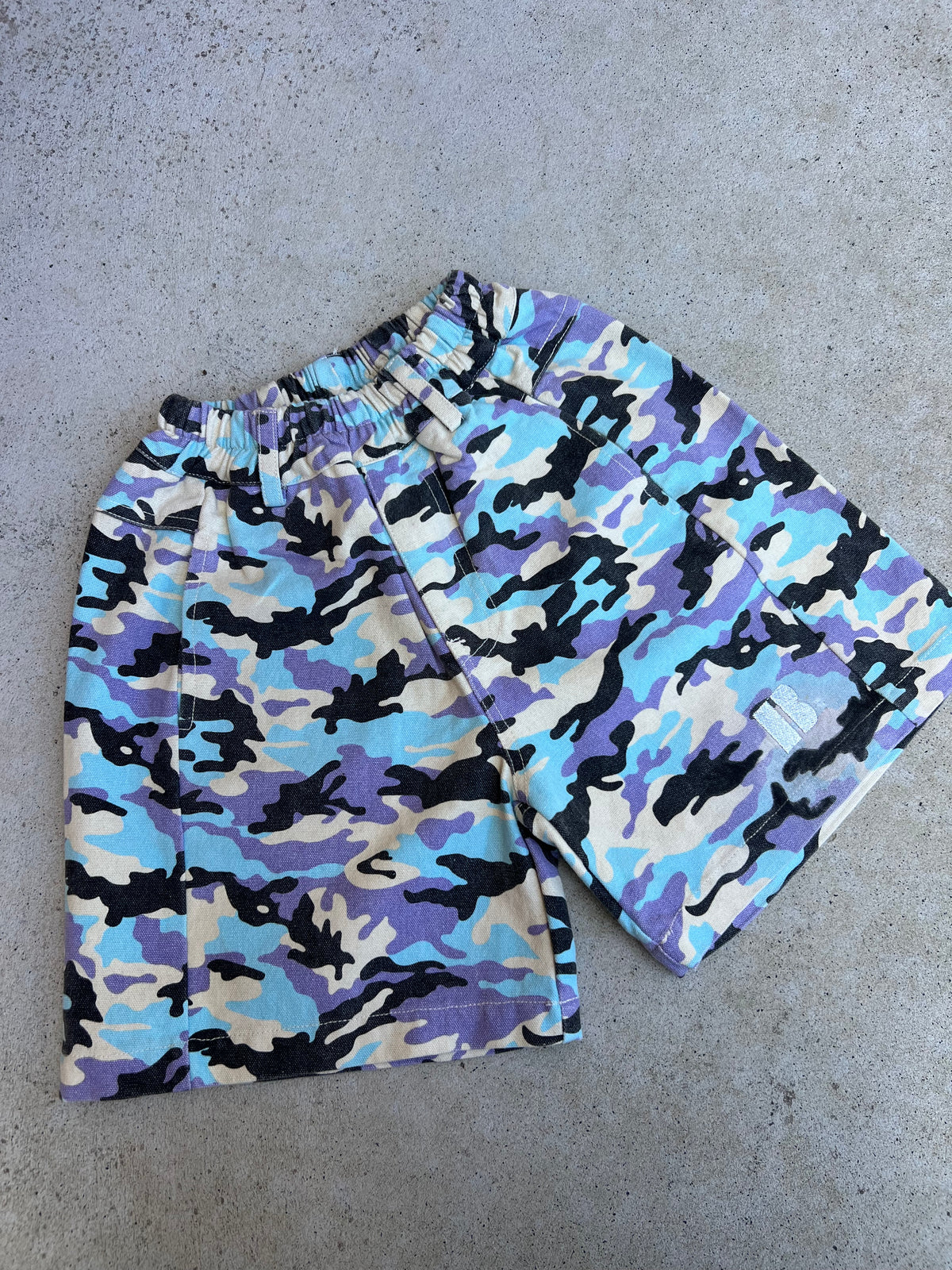 SAMPLE - Camo Denim Jorts (blue/purple)