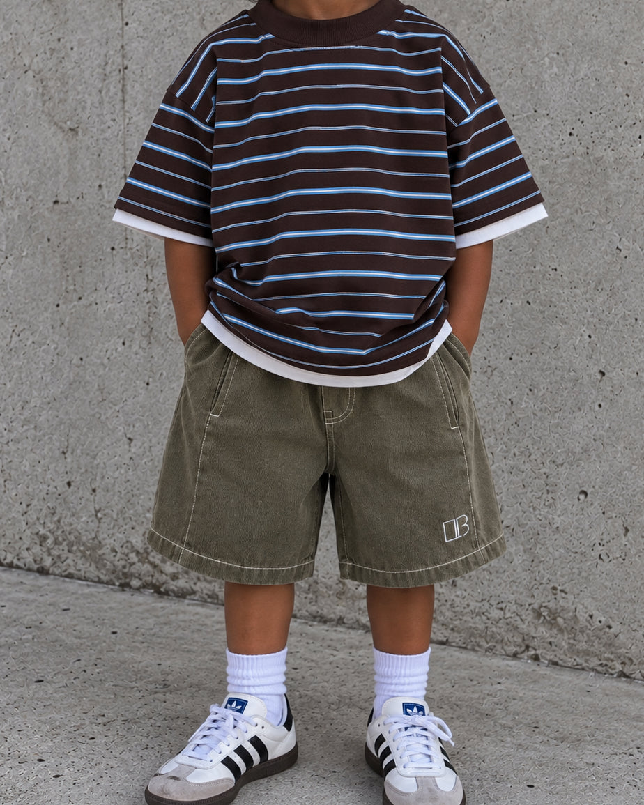 Ribbed Cotton Jorts ★ Washed Olive (Pre-Order)
