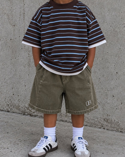 Ribbed Cotton Jorts ★ Washed Olive (Pre-Order)