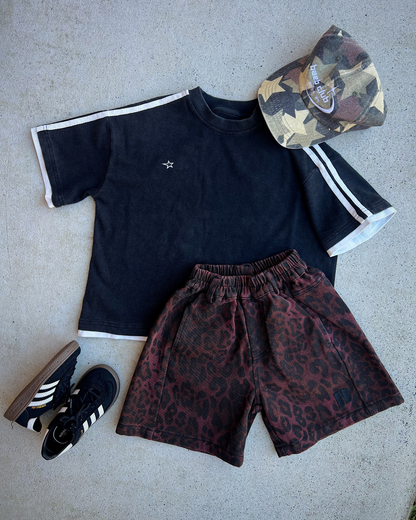 Leopard Jorts ★ Cherry (Pre-Order)