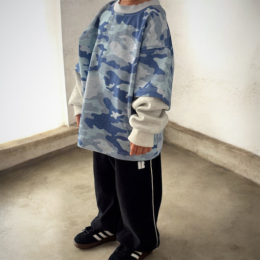 (Pre-Order) Double Layer Long Sleeve - Blue Camo