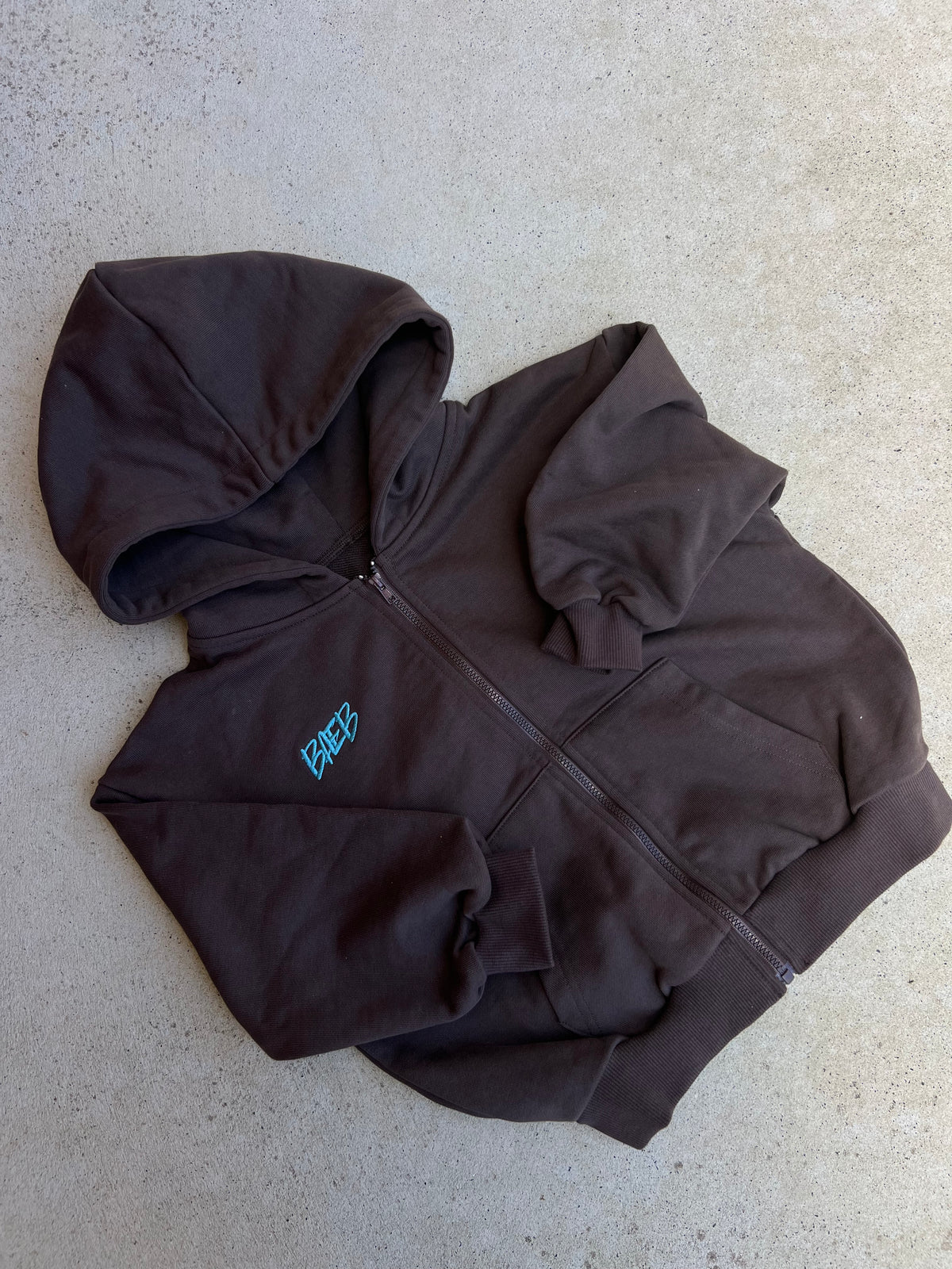 SAMPLE - Zip Hoodie (choc/blue)